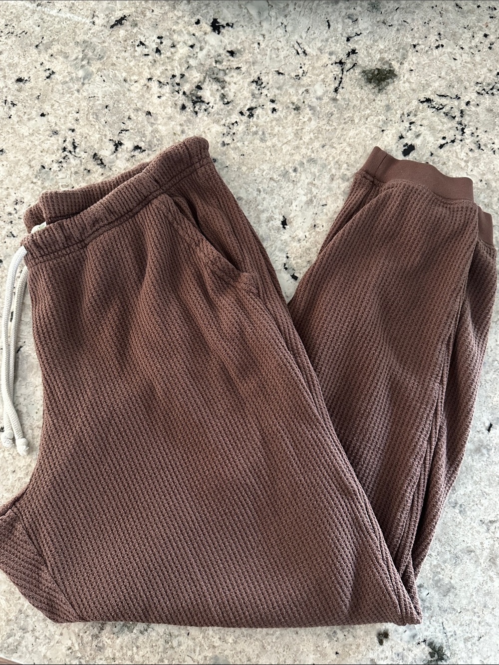 Aerie waffle lounge pants brown Large